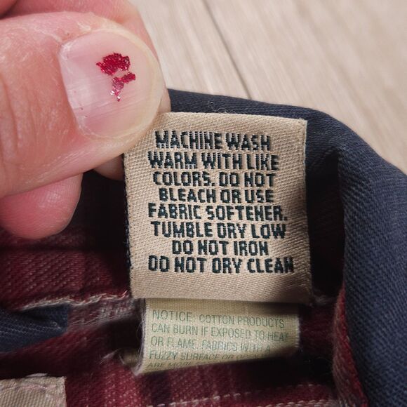 Vintage LL Bean Flannel Plaid Lined Barn Chore Shirt Jacket Shacket Mens L Blue - Picture 7 of 16